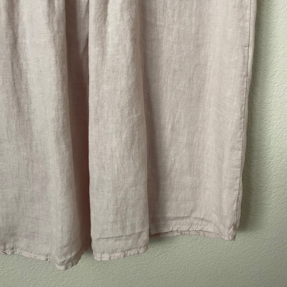 Laura Bianchi Tank Top Womens Large Pink 100% Linen Pintuck Sleeveless Italy - Picture 6 of 11